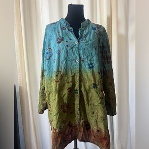 Citron Of Santa Monica women’s embroidered button up size 4X